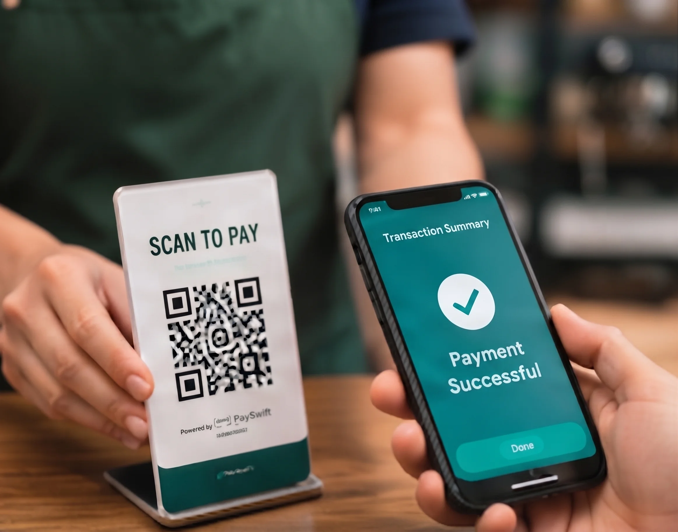 QR code scan-and-pay mobile money transaction